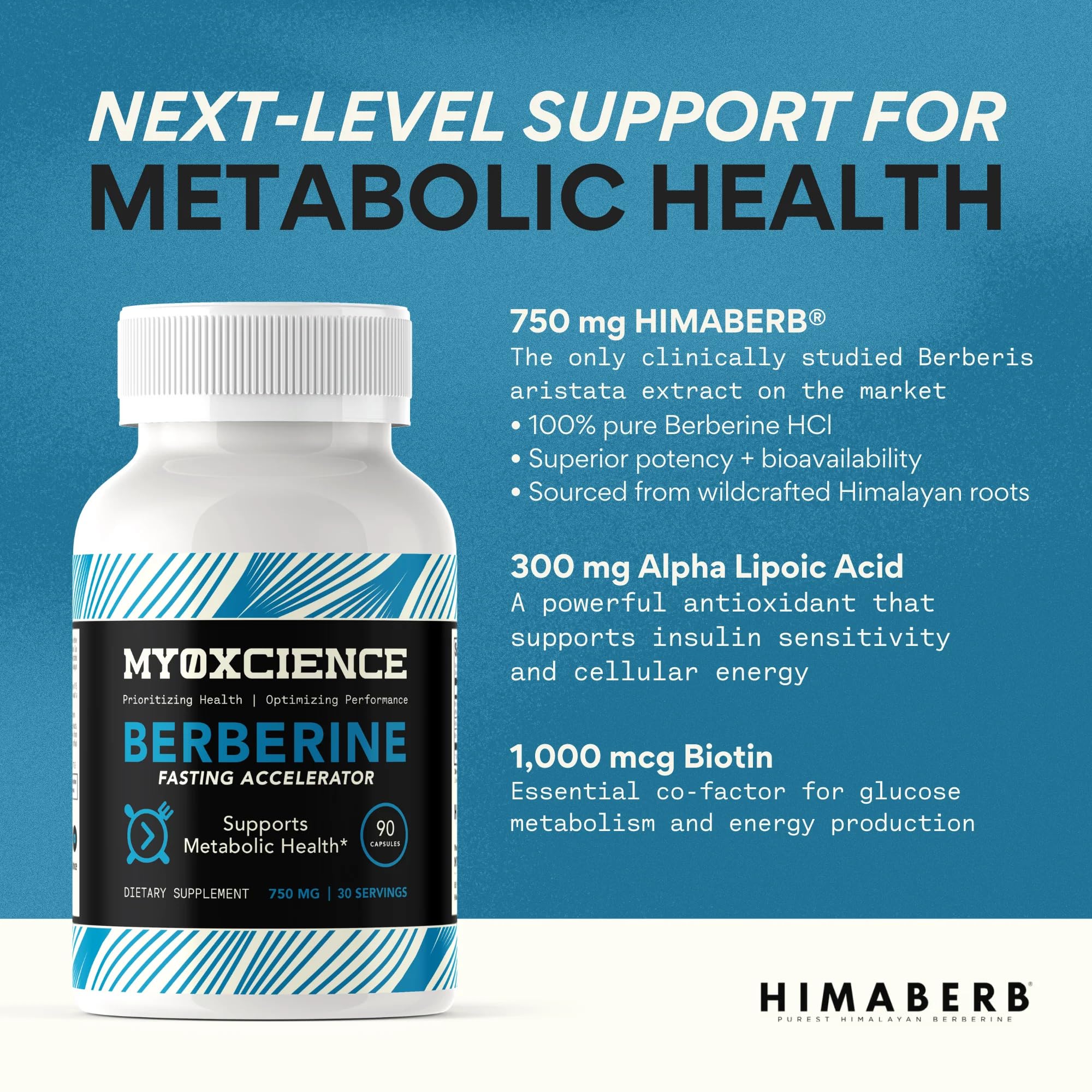 MYOXCIENCE 750 mg HIMABERB potency highlighted on label.