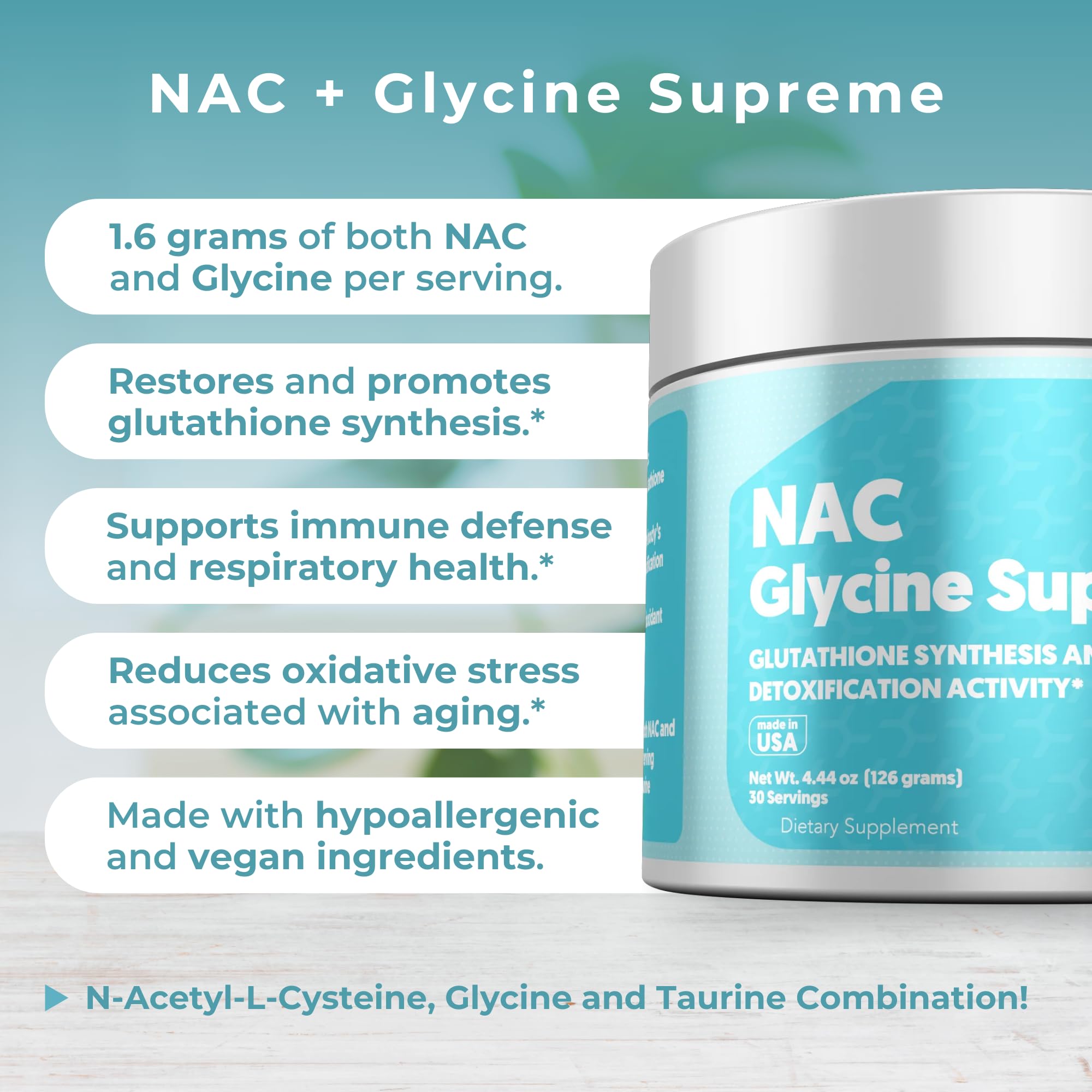 MYOXCIENCE NAC Glycine Supreme being mixed in water for evening ritual
