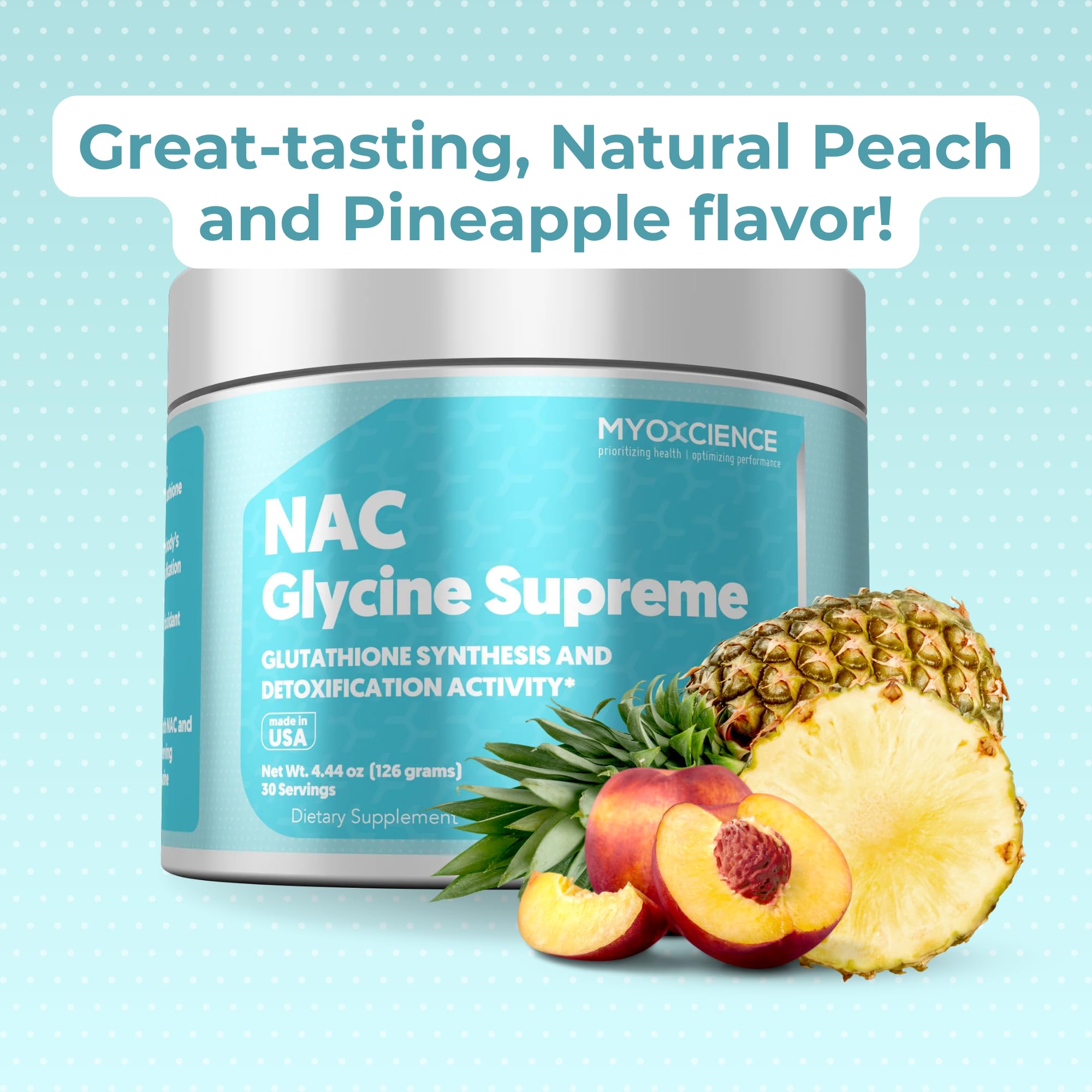 MYOXCIENCE NAC Glycine Supreme serving scoop and 30 servings