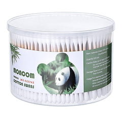 MYQIPGD MONCOM cotton swabs with round tips for precise makeup application and gentle cleaning.