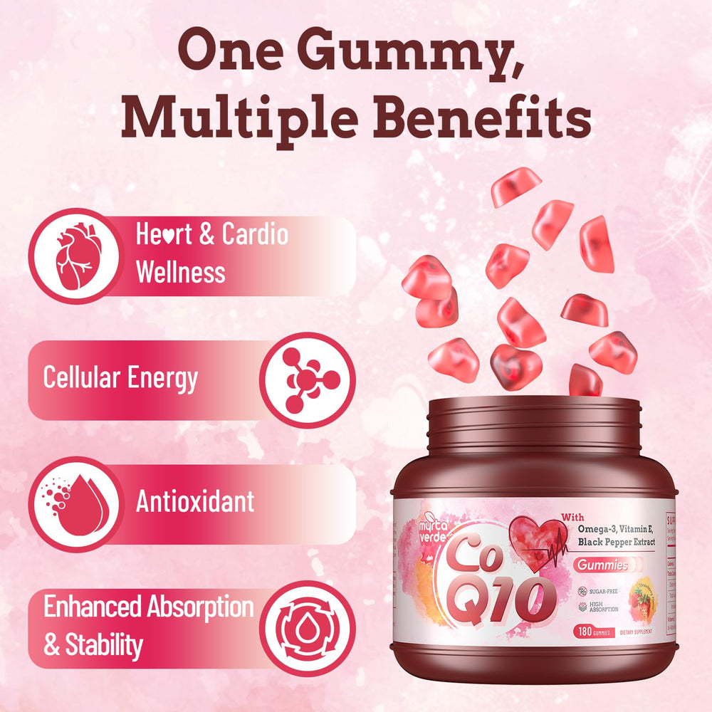 Myrtaverde CoQ10 Gummies heart and energy scene suggests daily vitality