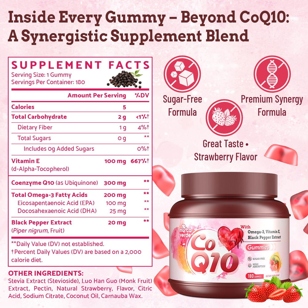 Myrtaverde CoQ10 Gummies six-month supply box