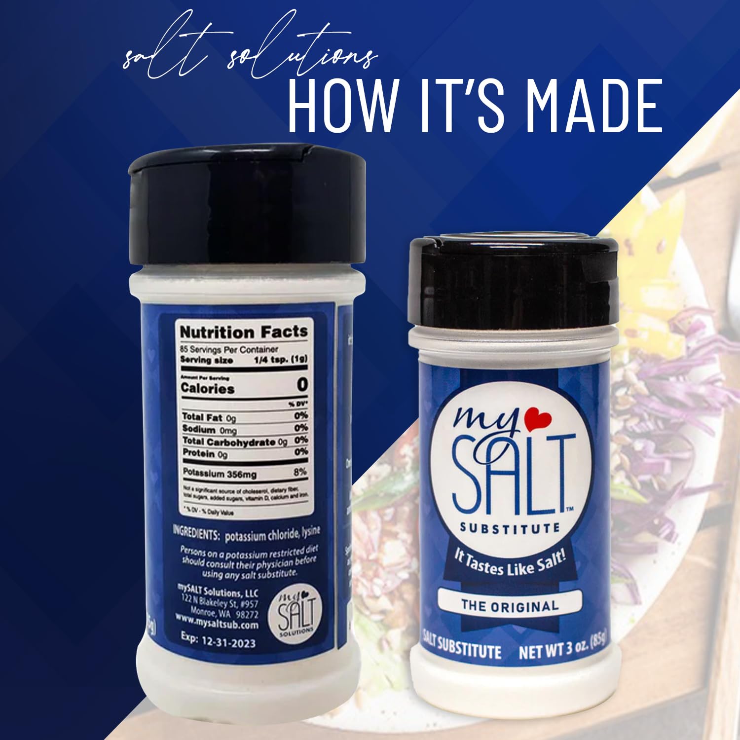 MySALT clean-label ingredient panel close-up highlights transparency for healthier cooking.