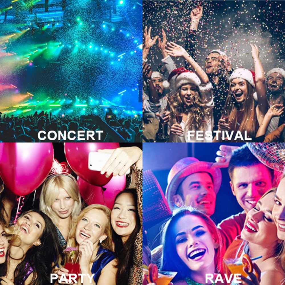 Mysense Green Glitter Stick enhances festival outfits under stage lighting.