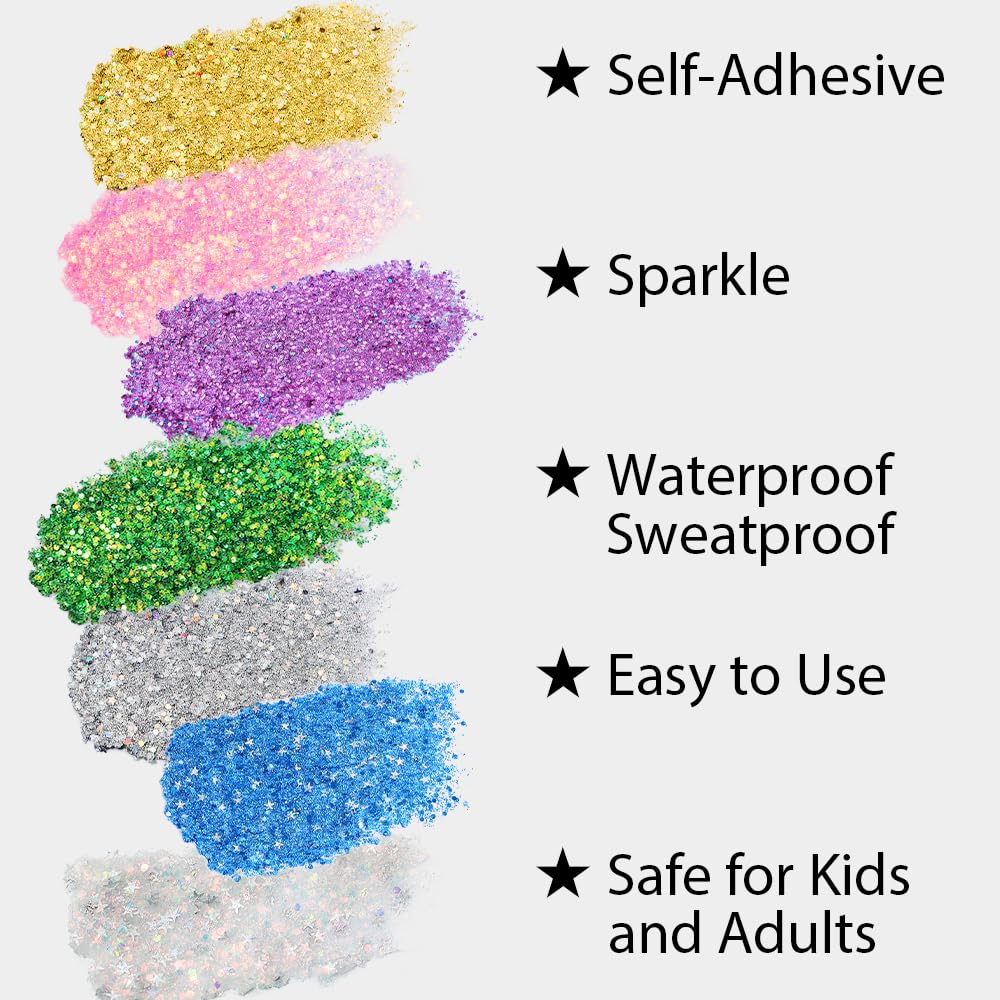 Mysense Glitter Stick on hair adds shimmering color to styles.
