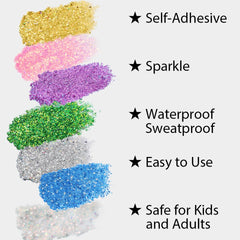 Mysense Glitter Stick on hair adds shimmering color to styles.