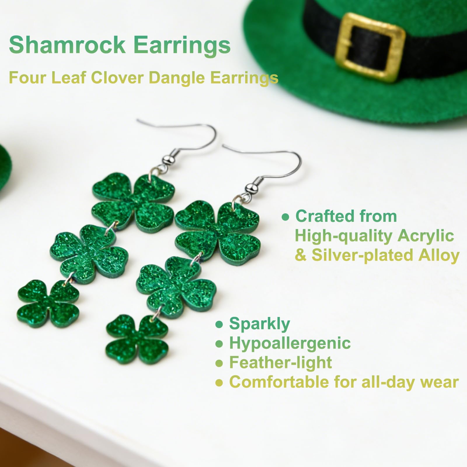 Mysense Irish green accessories pair well with shirts and dresses