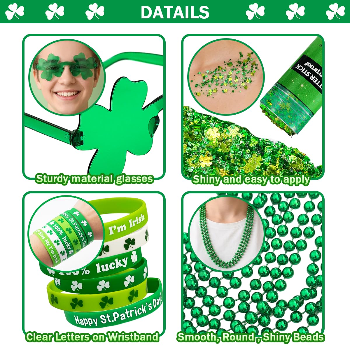 Mysense green shamrock glasses complete St Patrick's Day look