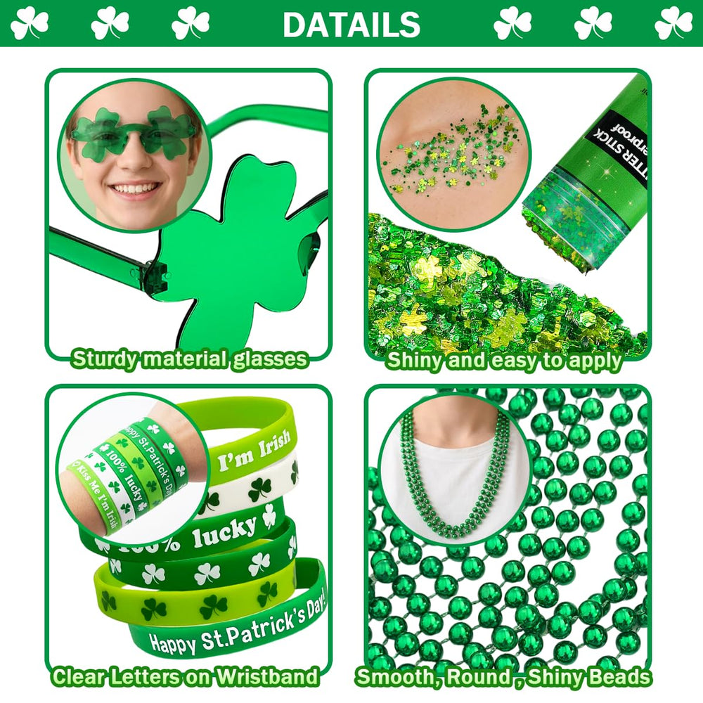 Mysense green shamrock glasses complete St Patrick's Day look