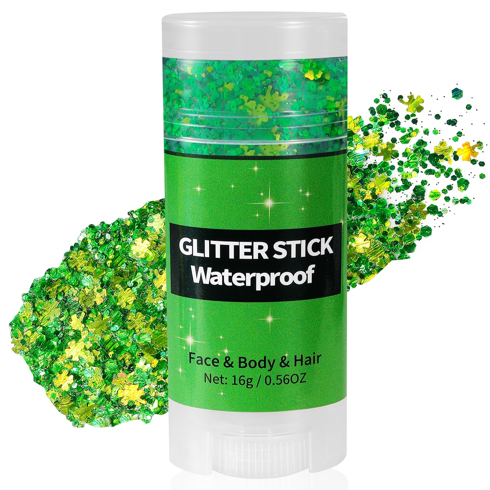Mysense Shamrock Glitter Stick on the face for festive St Patrick’s Day glow
