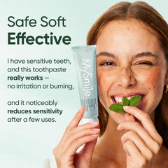 MySmile plant-based ingredients with tea tree and coconut oil for clean, mindful care.