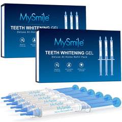 MySmile Teeth Whitening Gel Refills Pack with six 3ml tubes for at-home whitening.