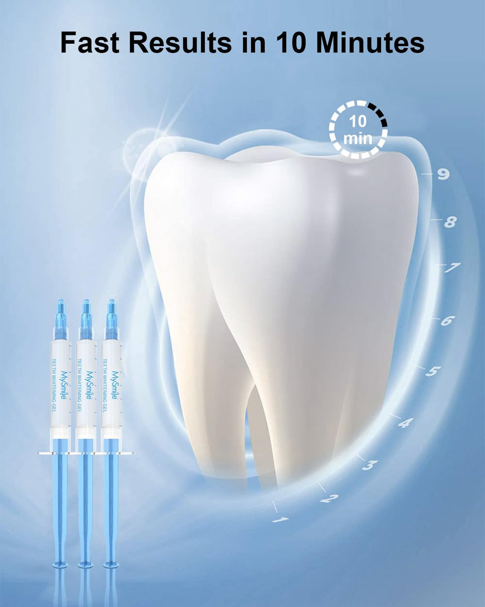 MySmile gel-refill tubes with protective cap for on-the-go whitening.