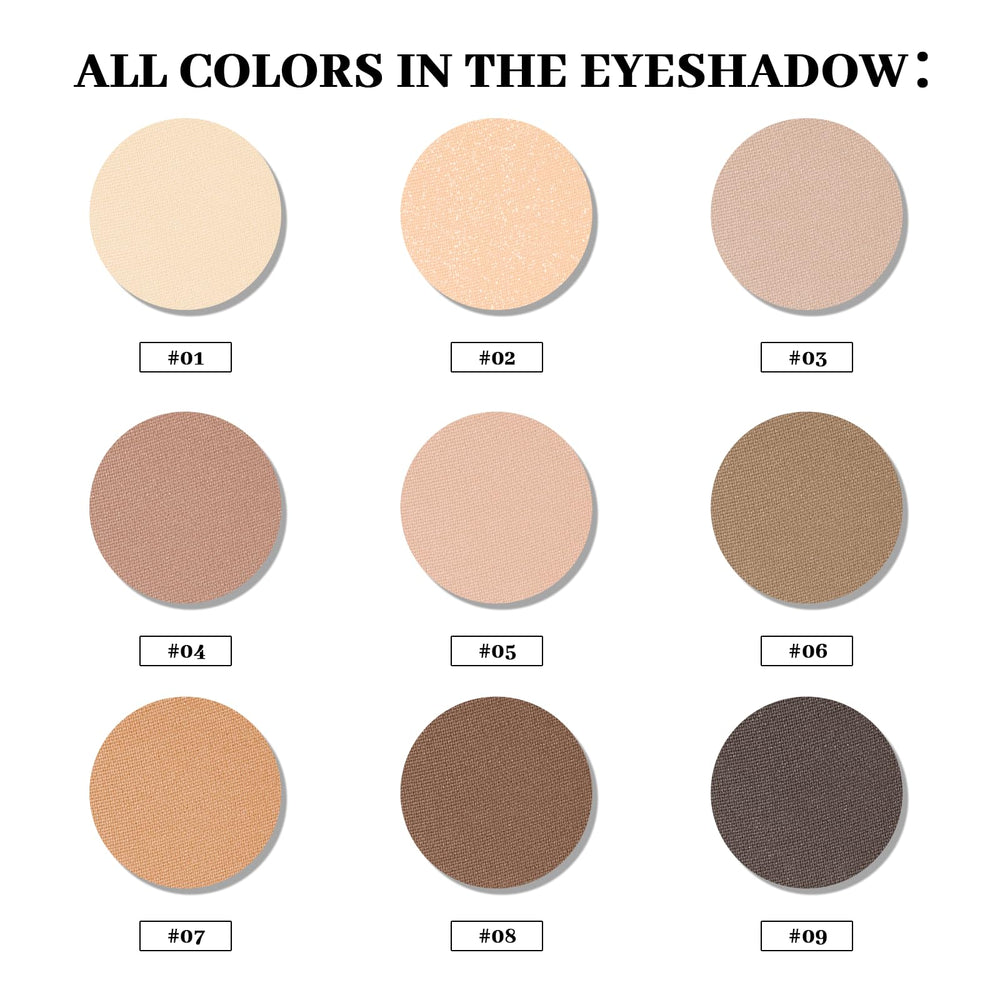 MYSTER ROSEY Neutral Eyeshadow Palette shades taupe browns for versatile daytime to evening.