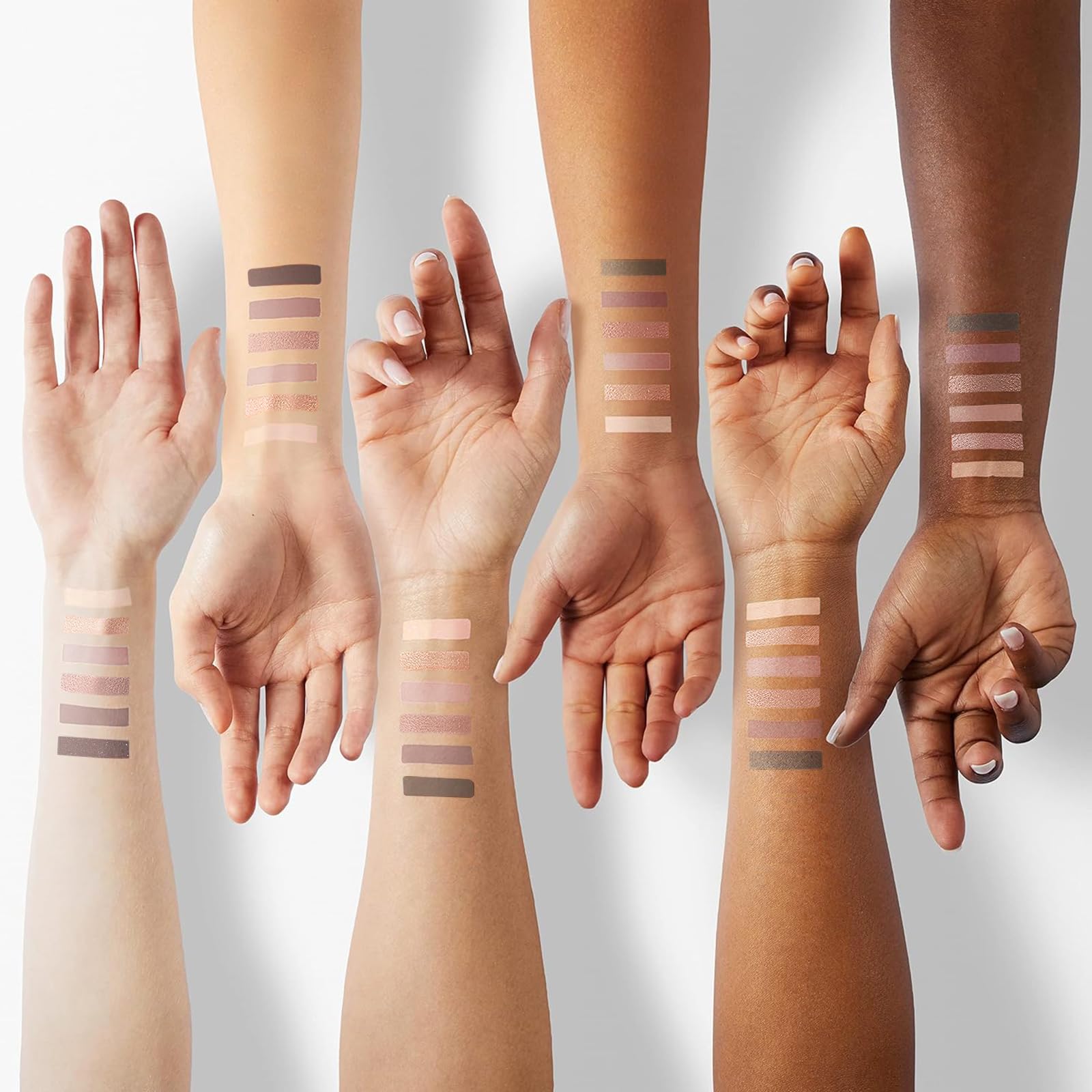 MYSTER ROSEY Nudes Mini Palette swatches showing pigment-rich neutrals