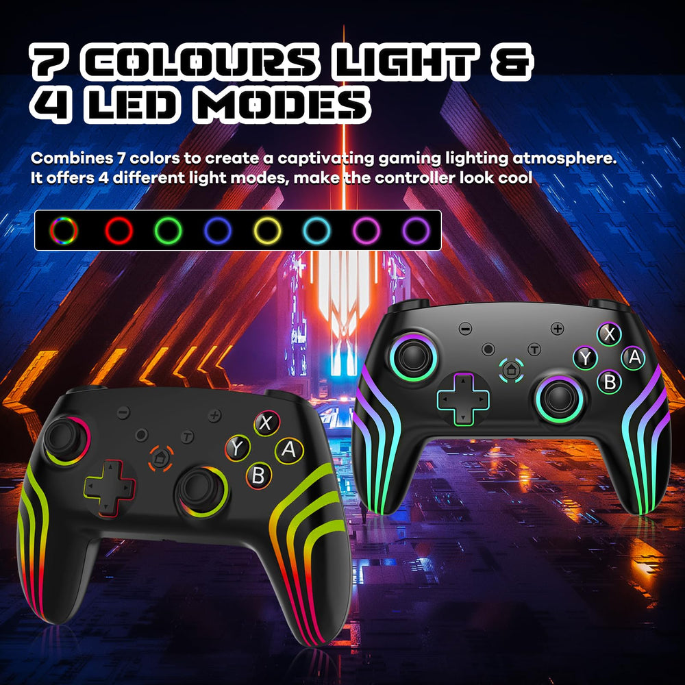 MYSTILUCK controller 7 color LED lighting enhances gaming mood