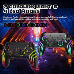 MYSTILUCK controller 7 color LED lighting enhances gaming mood