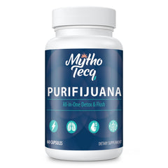 MythoTecq detox bottle shown for daily cleanse support.