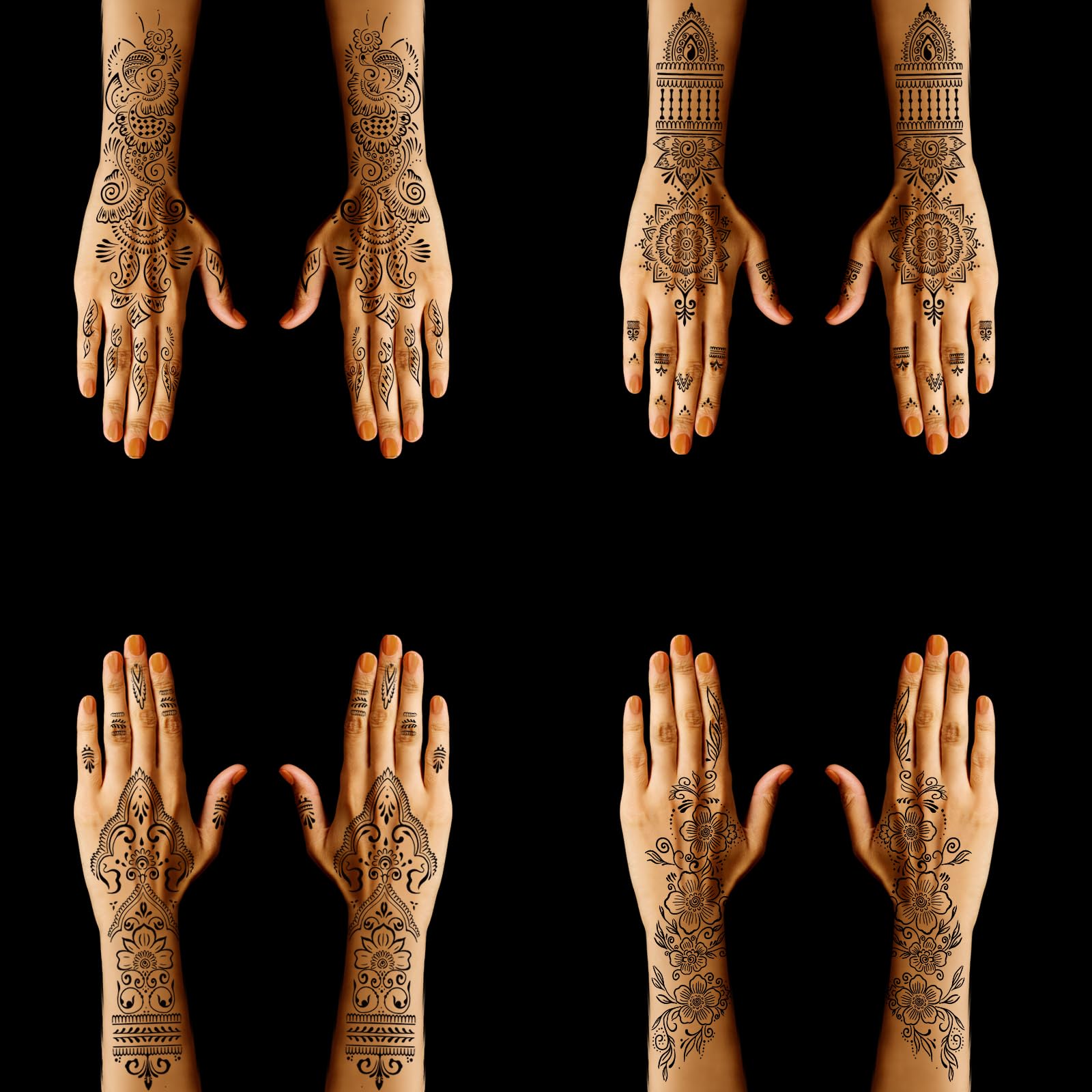 Mzstgh stencil collection with floral patterns for versatile body art.
