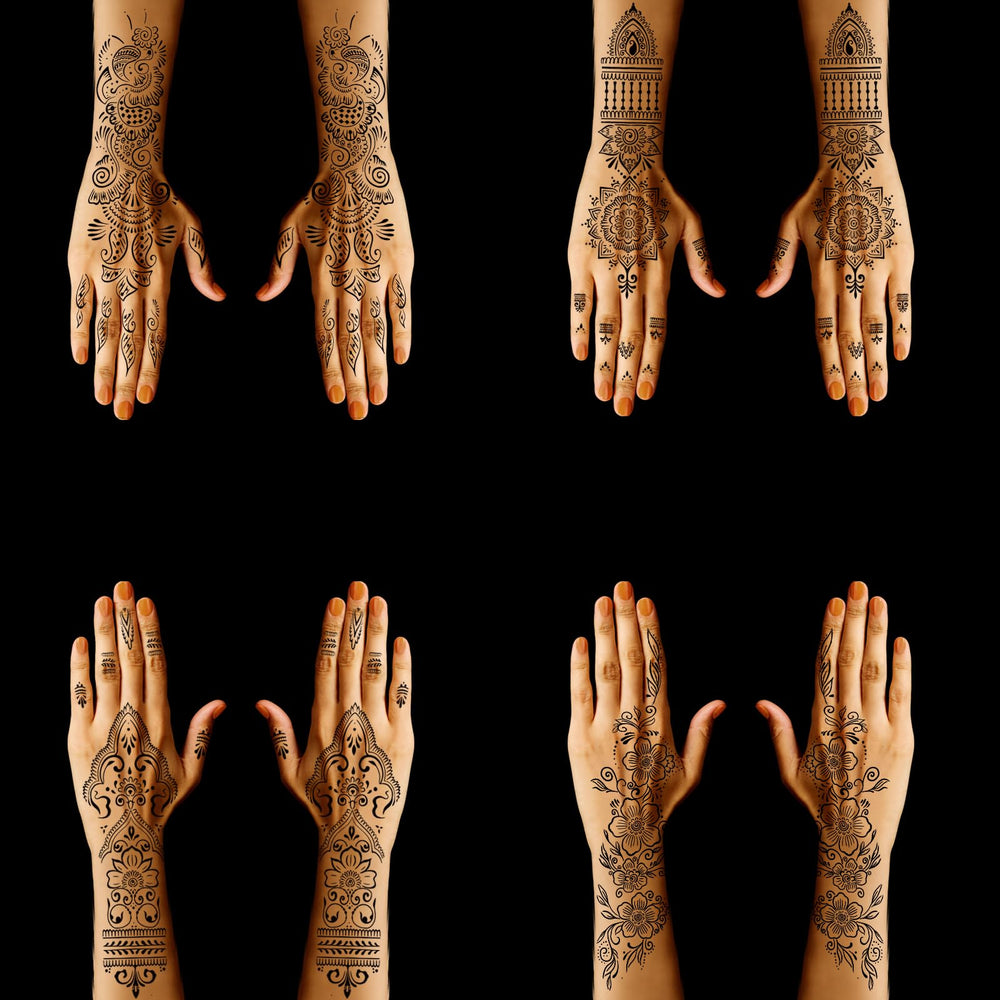 Mzstgh stencil collection with floral patterns for versatile body art.