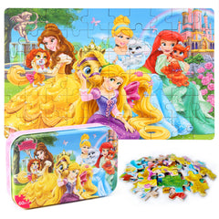 MZZOTOY Princess Puzzles 60-piece box—colorful pieces for screen-free family fun.