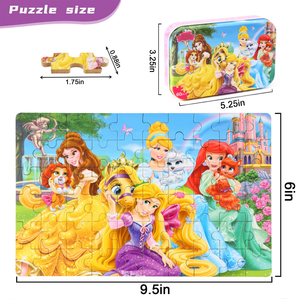 MZZOTOY Princess Puzzles colorful pieces help develop fine motor skills.