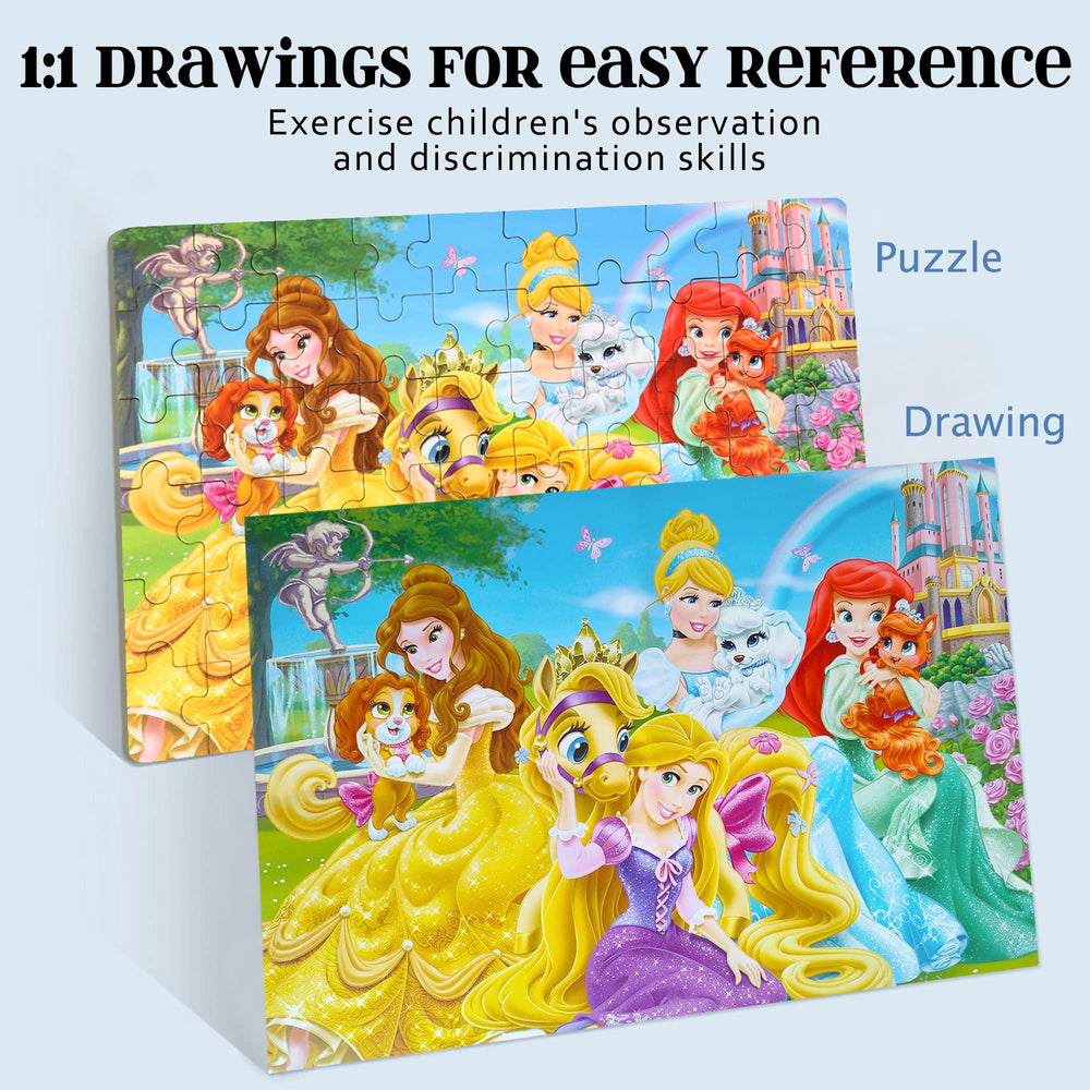 MZZOTOY Princess Puzzles suitable for kids ages four to eight.