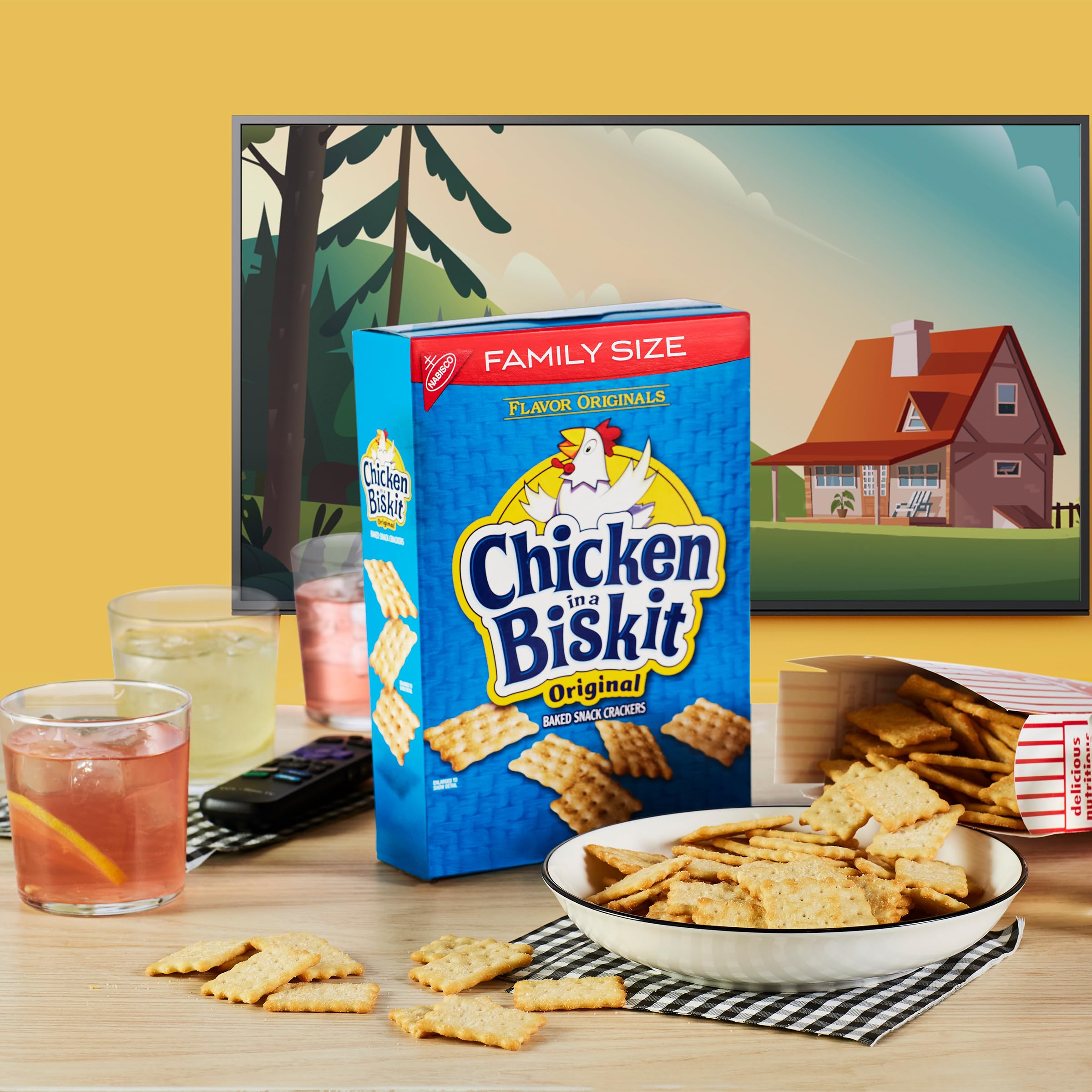 Nabisco CHICKEN IN A BISKIT crackers on a party platter for easy snacking