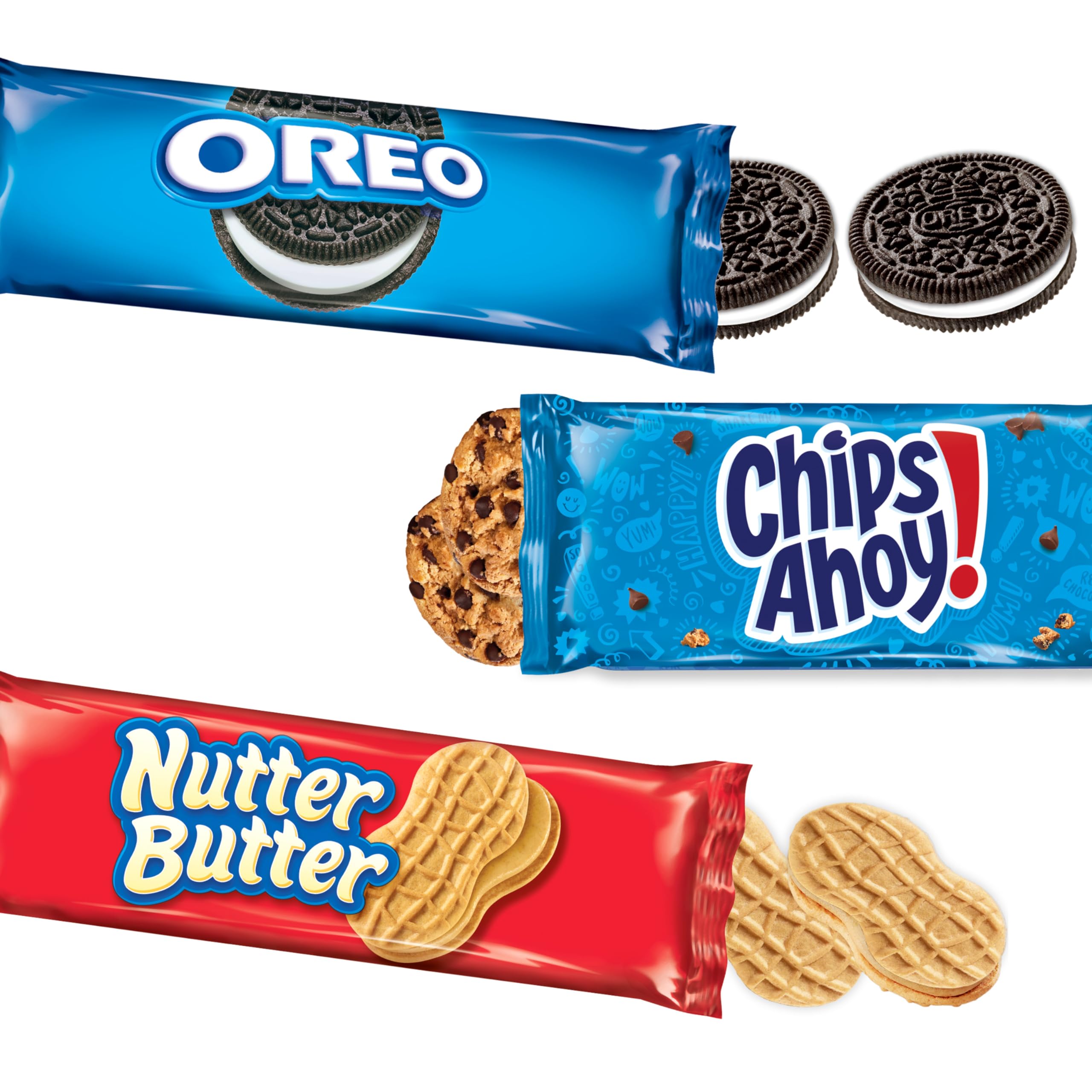 Nabisco CHIPS AHOY! close-up displaying crunchy cookies in a pack.