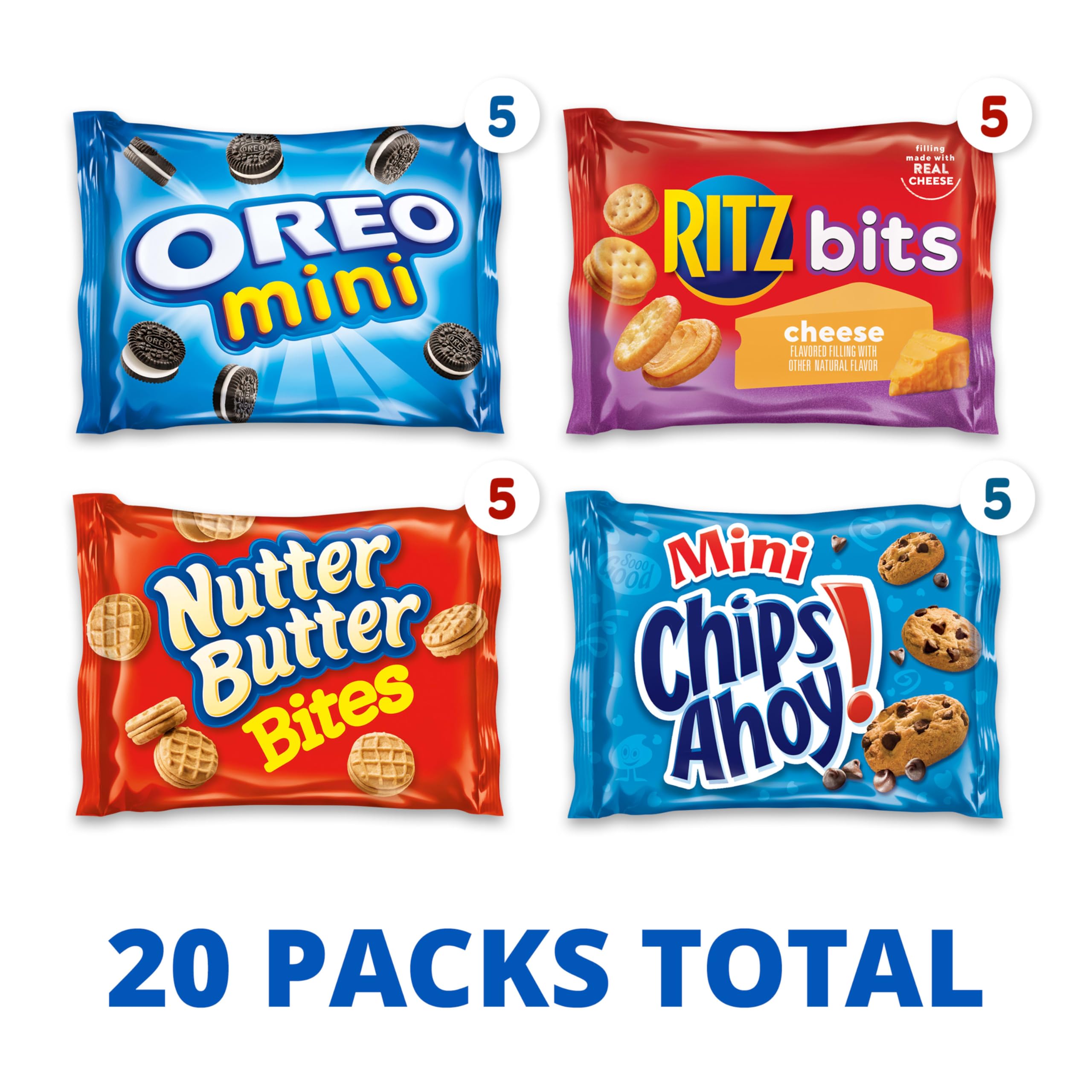 Nabisco RITZ Bits Cheese crackers with savory cheese bits.