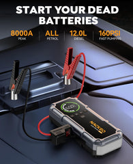 NACKEO Star03 with air compressor nozzle attached for on-the-go inflation