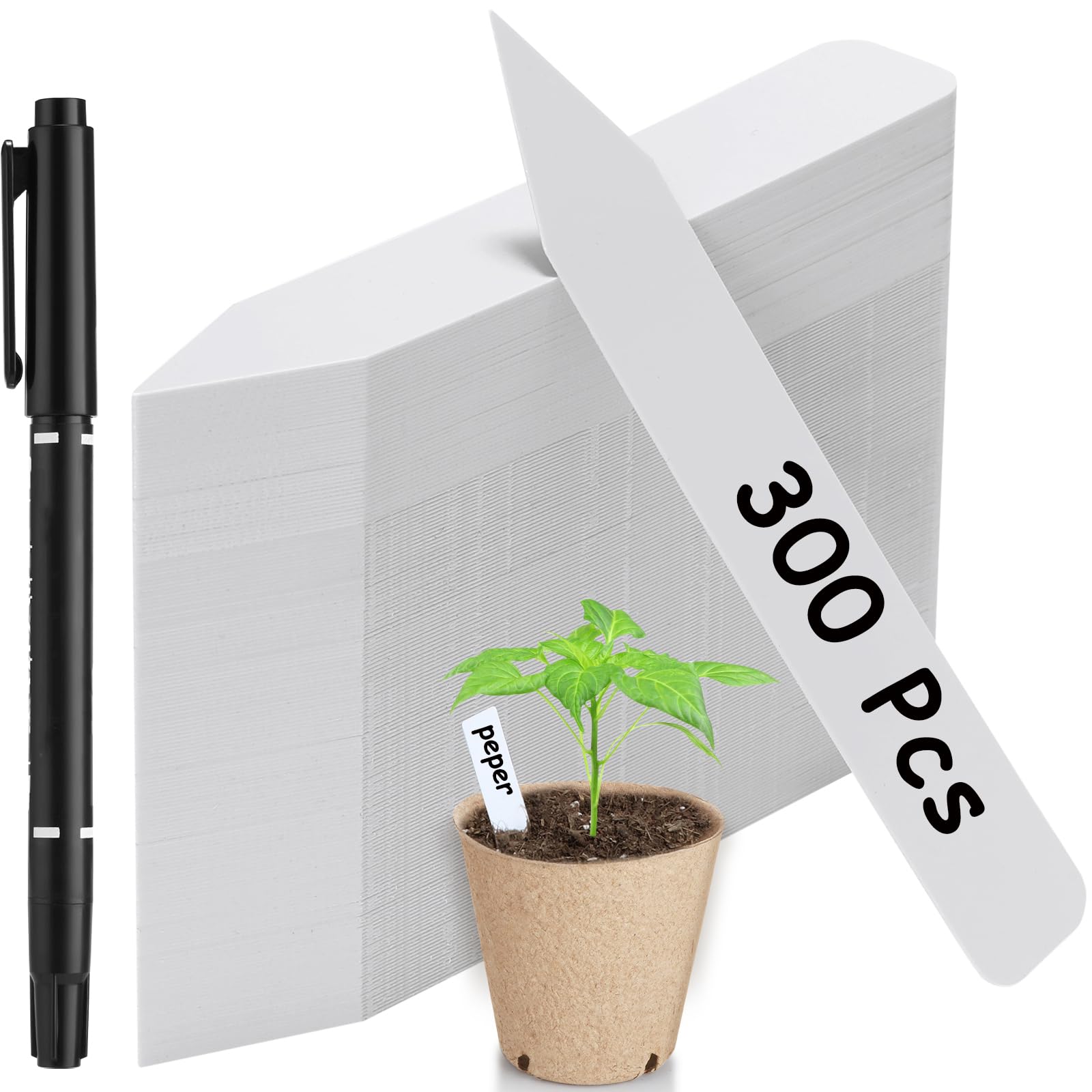 NadaKin plant labels 4-inch PVC kit for durable, reusable garden tagging.