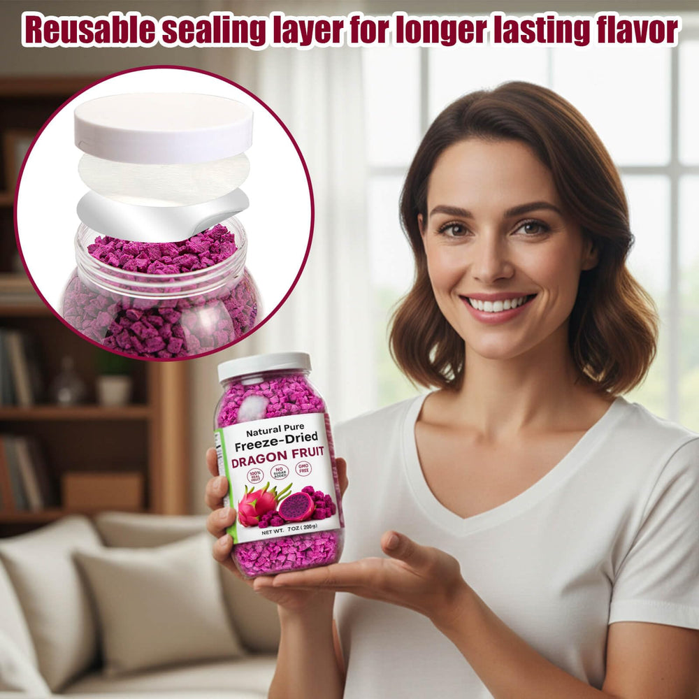 Nahasahr travel-ready dragon fruit cubes stay crisp in a reusable container.