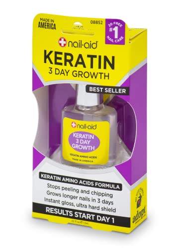 Nail-Aid Keratin 3 Day Growth brush application demonstrating quick, even coverage.