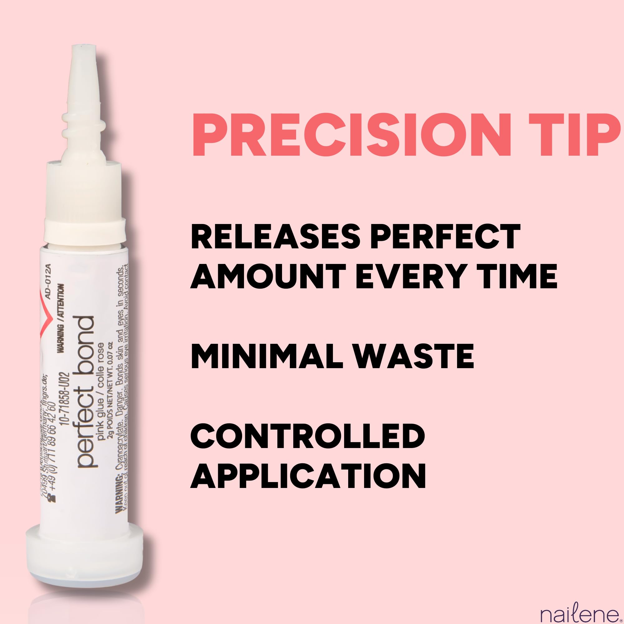 Nailene Perfect Bond Glue precision tip enabling controlled application