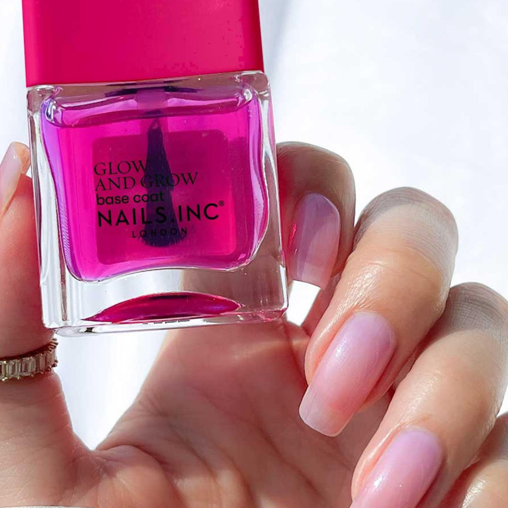 Close-up of hexanal and minerals highlighted in Nails Inc formula.