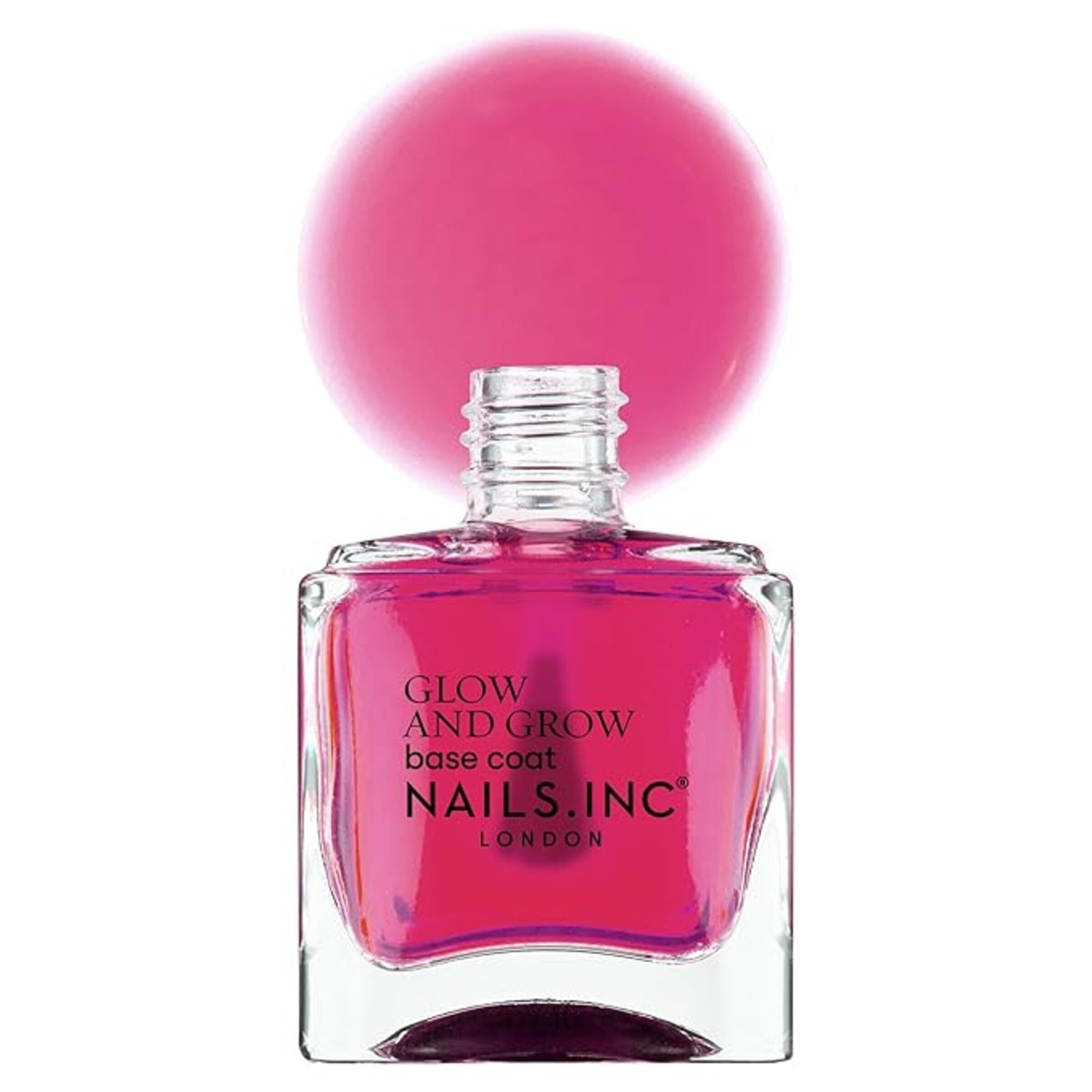 Nails Inc Sienna sheer pink glow applied to a natural nail close-up.