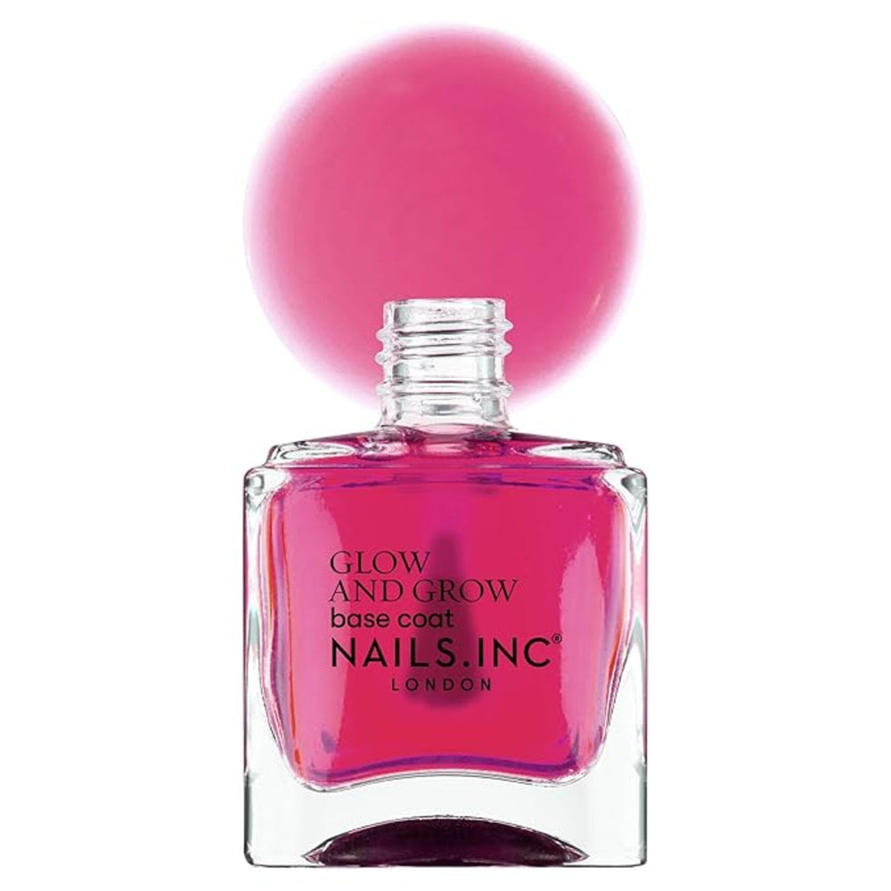 Nails Inc Sienna sheer pink glow applied to a natural nail close-up.