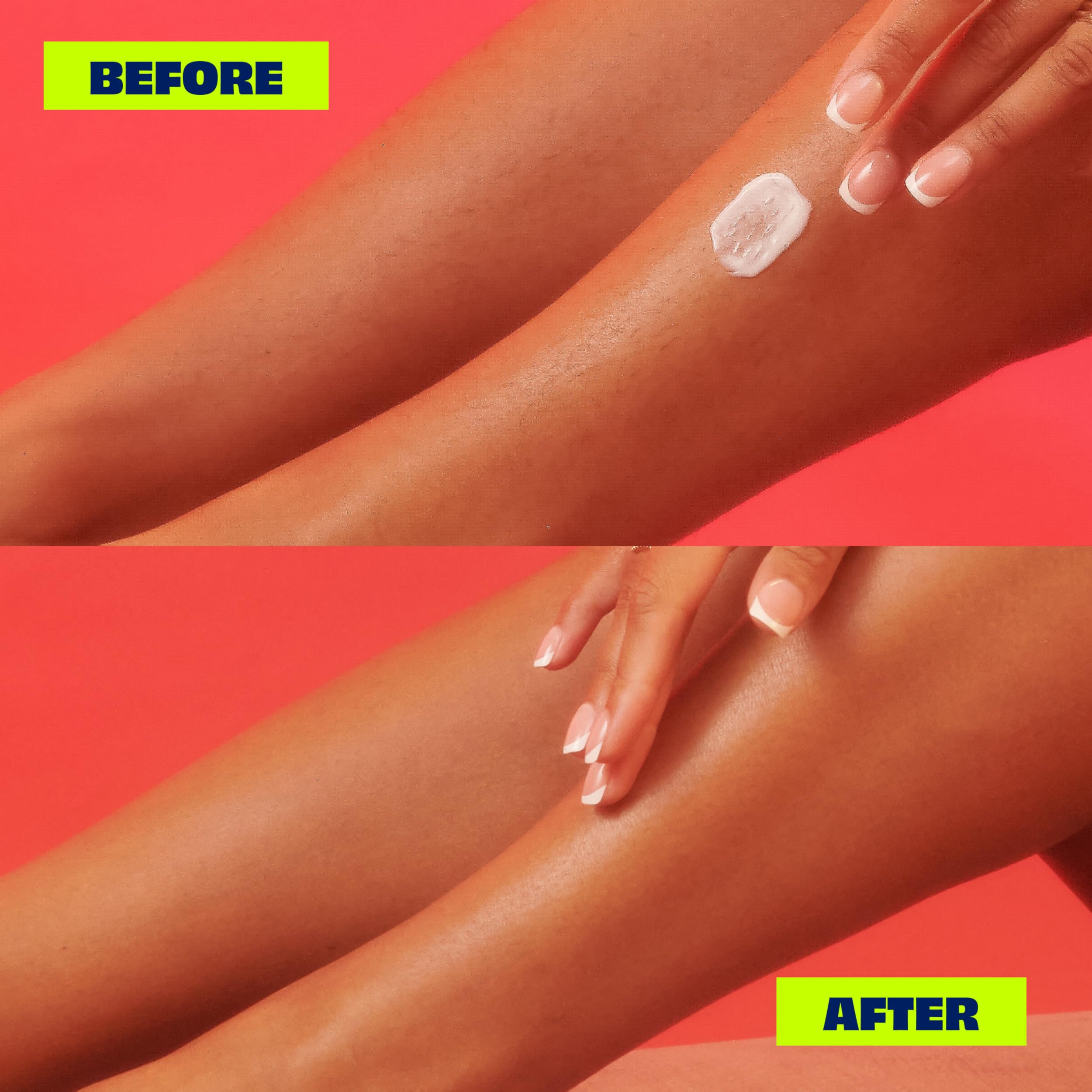 Nair application targeting legs arms underarms bikini demonstrates versatile body coverage