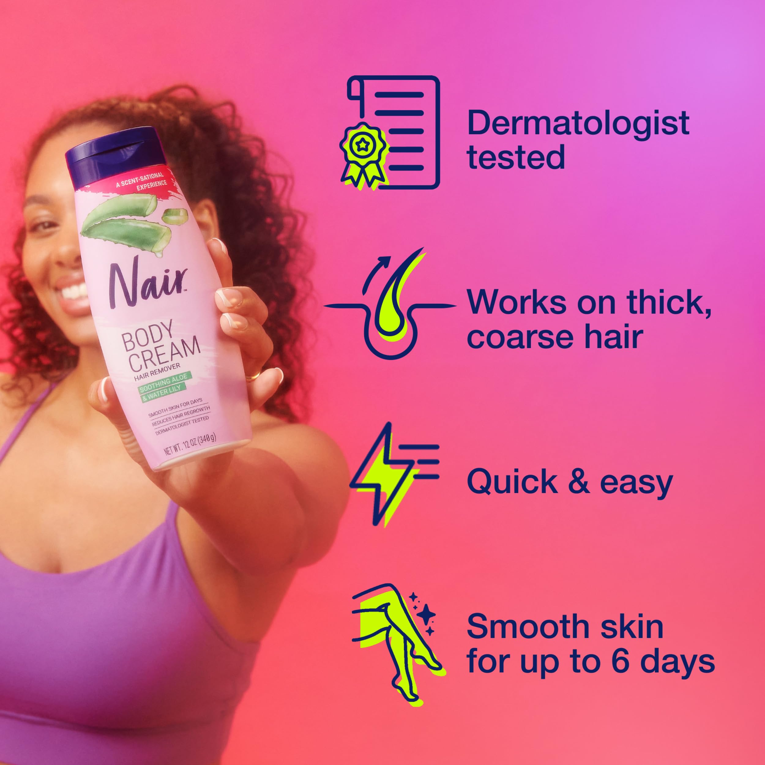 Nair Body Cream Remover texture close-up showing creamy easy-to-apply consistency