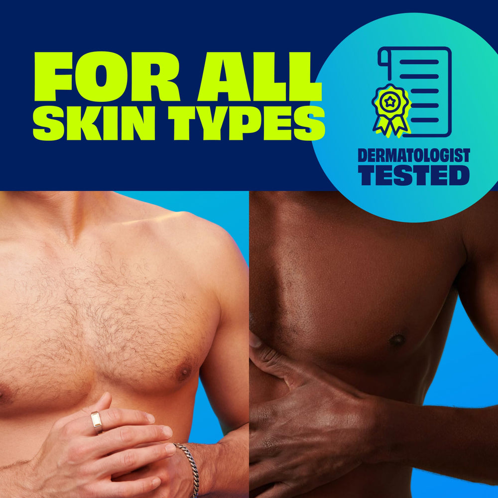 NAIR Men Hair Remover packaging with dermatologist-tested badge.