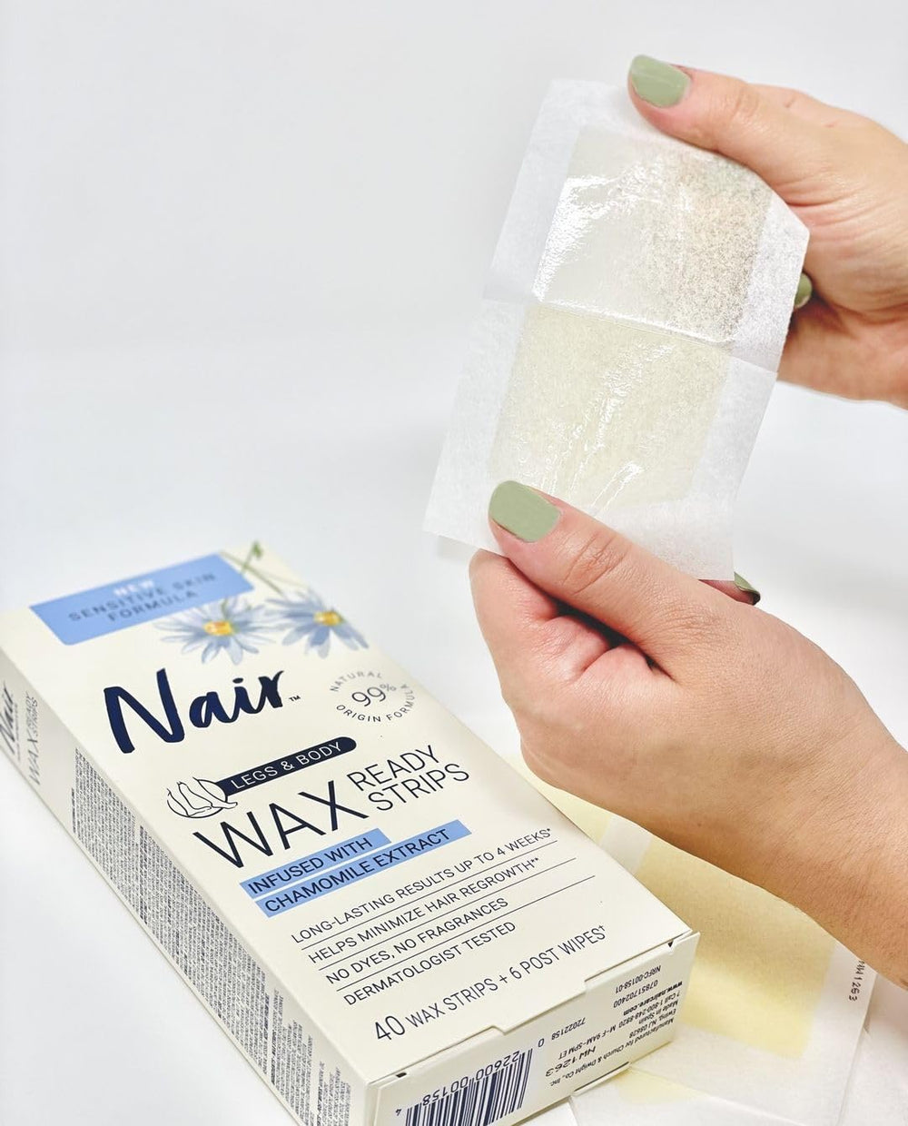 Nair post wax wipes for soothing residue removal.
