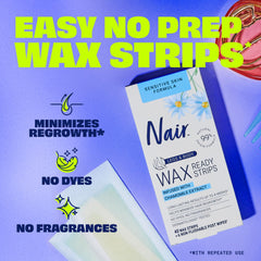 Nair sensitive wax strips for arms remove short hairs at the root