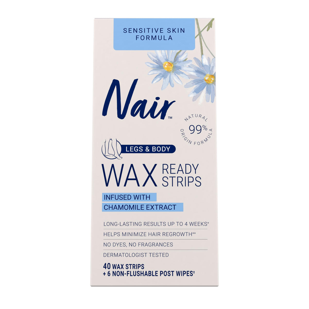 Nair sensitive wax strips for legs provide smooth results without heating