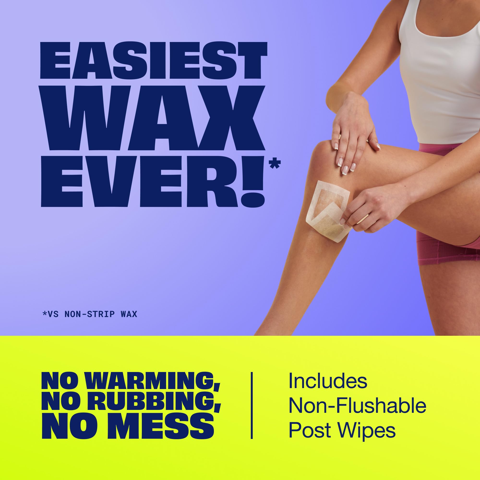Application steps show easy peel, press, and pull for fast hair removal