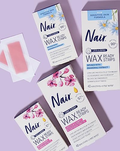 Nair kit aftercare scene with soft, smooth skin.