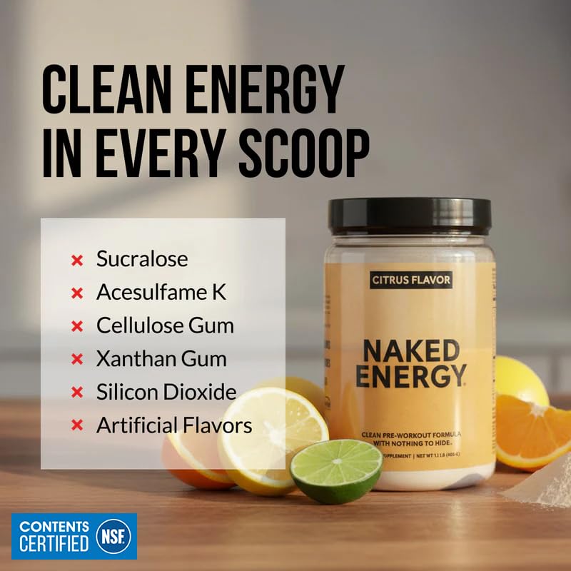 NAKED Citrus Energy glass ready with a bright citrus drink