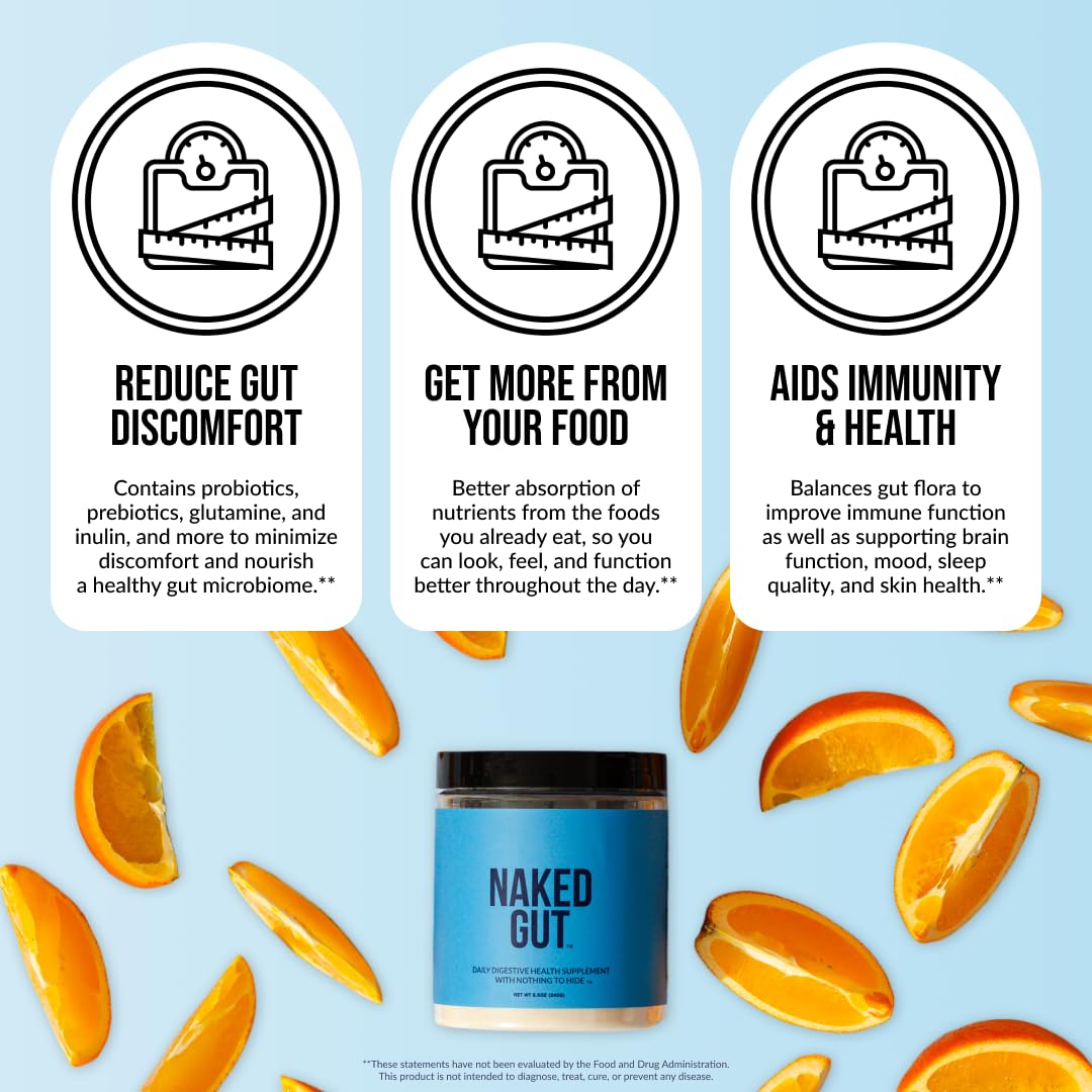 NAKED Gut daily usage routine for digestion support.
