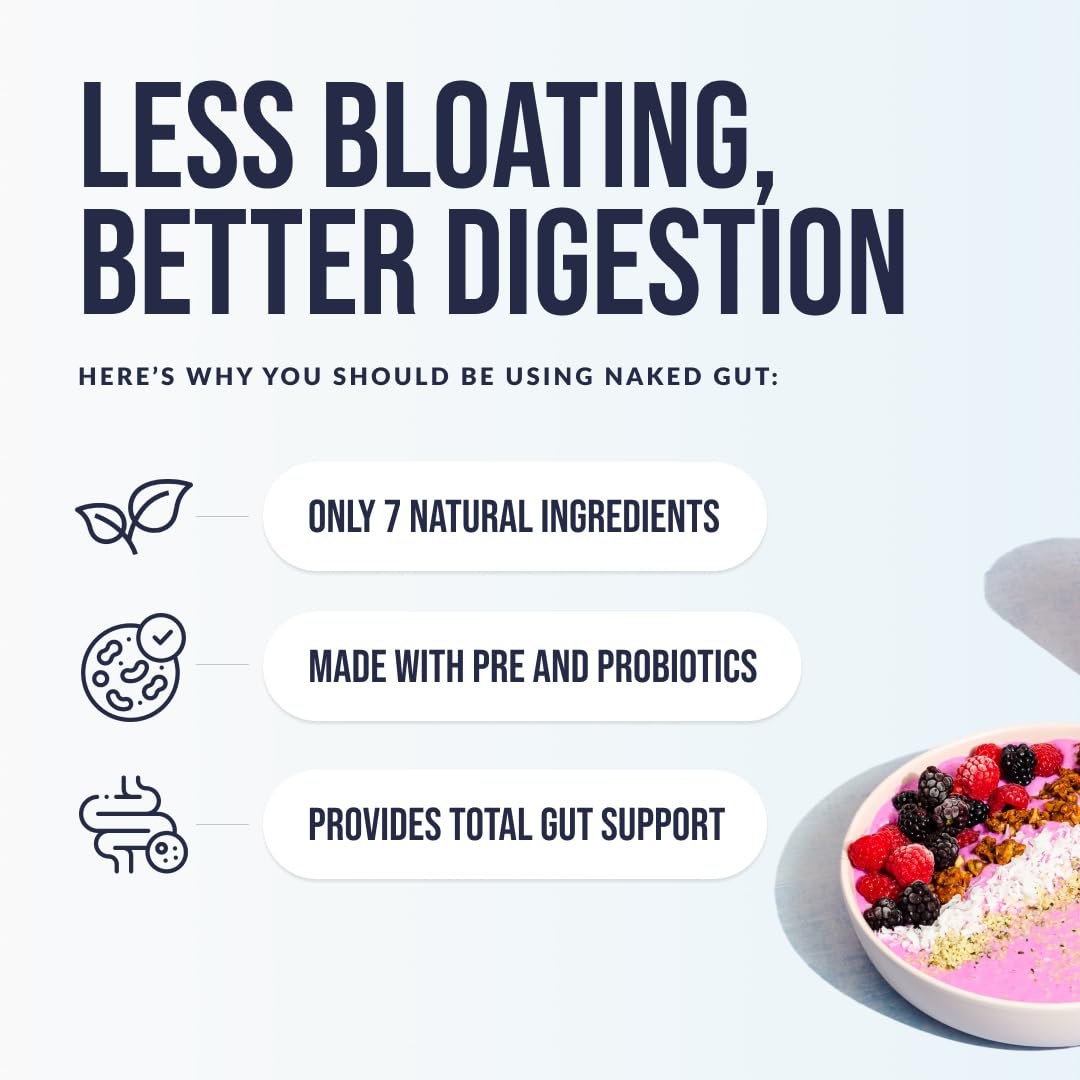 NAKED Gut scoop with powder ready to mix for daily digestive support.