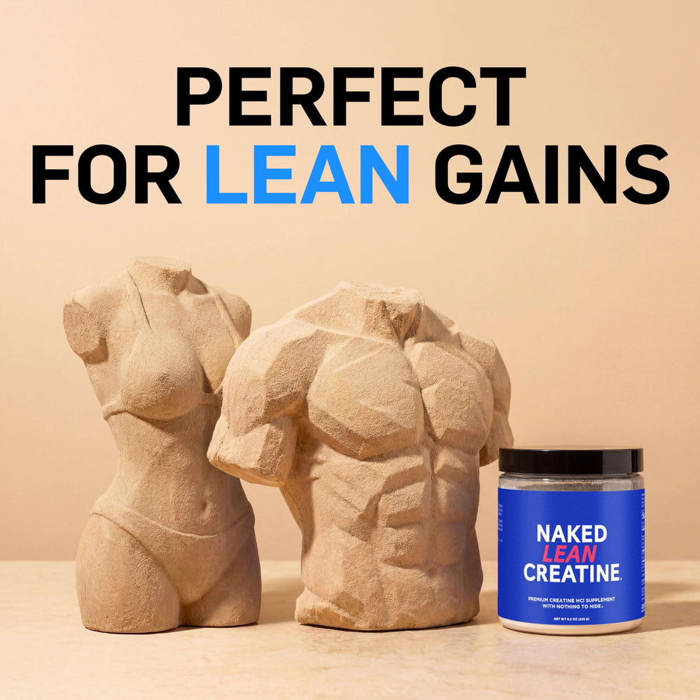 NAKED Lean Creatine HCl Powder on sports setup highlights product versatility.